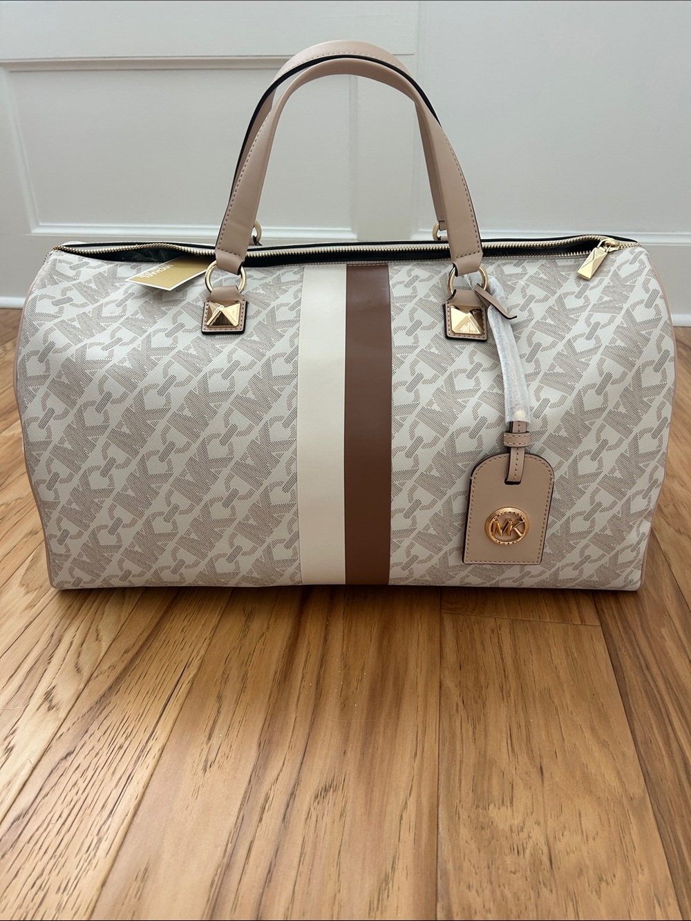 Michael Kors Cream Monogram Travel XL Weekender